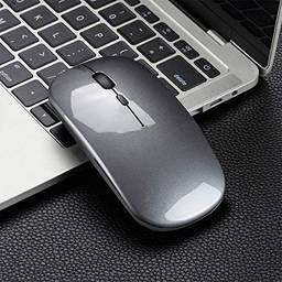 Henniu Mouse sem fio 2.4G Rato silencioso ultrafino Portátil e elegante Rato recapável Transmissão sem fio de 10 m/33 pés (preto)