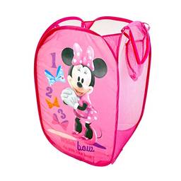 Cesto pop-up Disney Minnie Mouse com alças de transporte duráveis, 53 cm A x 34 cm L x 34 cm P