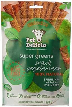 Pet Delícia Sticks Super Greens Alfafa, Espirulina e Espinafre Verde 120 g