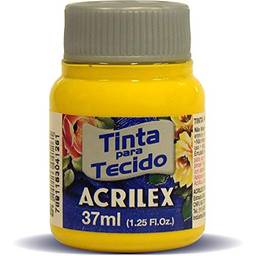 Tinta Tecido Fosca, Acrilex 041400505, Amarelo Ouro, 37 ml, Pacote de 12
