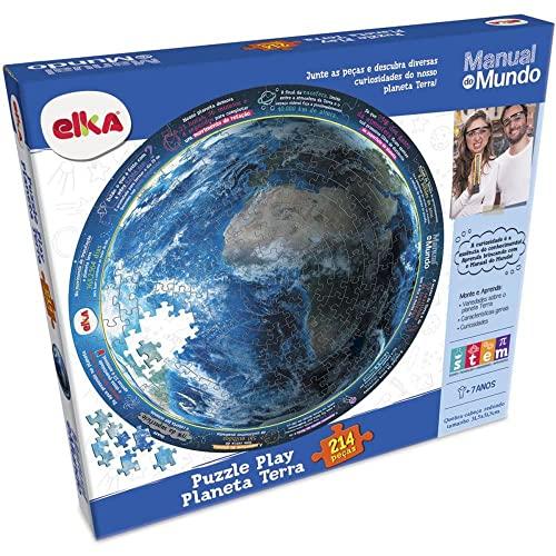 Puzzle Play Planeta Terra 214 peças - Manual do Mundo, Elka, Colorido