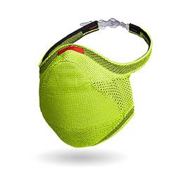 KIT Máscara FIBER Knit Sport + 30 Filtros de Proteção + Suporte (M, VERDE LIMÃO)