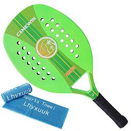Lhyxuuk Raquete De Beach Tennis Tecnológica Fibra Carbon Profissional (luz verde)