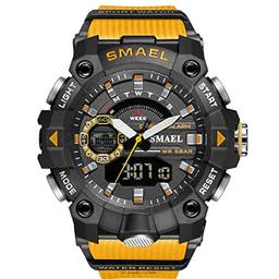 Relógio masculino, relógio eletrônico Hyranect, relógio esportivo multifuncional (laranja)