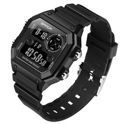 Sanda relógio digital Relógios masculinos esportivo masculino casual, relógio de pulso à prova d'água militar da moda para homens 418