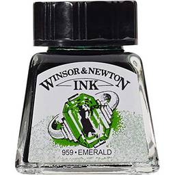 Winsor & Newton Drawing Inks Tinta para Desenho, Verde (Emerald), 14 ml