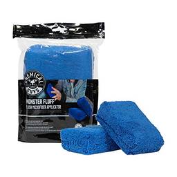 Chemical Guys Aplicador externo de microfibra premium Monster Fluff, azul (pacote com 2) (MIC29602)