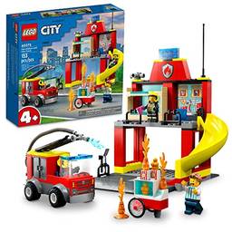 LEGO City Quartel e Caminhão dos Bombeiros 60375 (153 peças); Conjunto de Construção