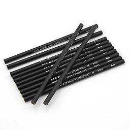 Owfeel Um conjunto de 12 peças lápis de carvão para desenho de mangá profissional, preto, médio