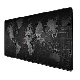 KKmoon Mouse-pad grande com mapa do mundo, à prova d'água, antiderrapante, 900 * 400 mm