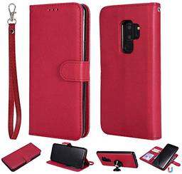 Capa carteira XYX para Galaxy S9 Plus, 2 em 1 de couro PU com capa fina removível para celular Samsung Galaxy S9 Plus (vermelho)