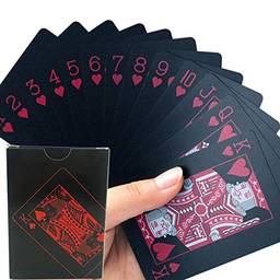 Staright Conjunto de cartas de pôquer Jogo de cartas de plástico à prova d'água Ótimo para jogos de cartas mágicos em casa, presente de viagem para festa