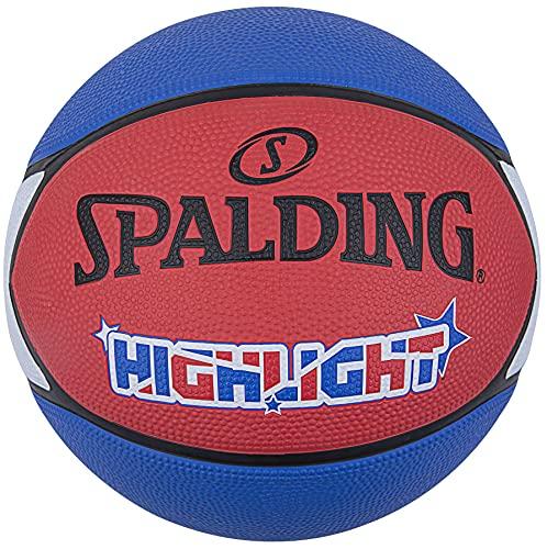 Bola de basquete Spalding Highlight, vermelha branca e azul, tamanho 7 - Exclusivo Amazon