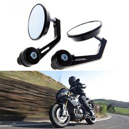 Espelho retrovisor universal para motocicleta Katur, retrovisor, preto, estilo retrô, retrovisor, retrovisor, espelhos de guidão para guidão de motocicleta para guidão de 7/8" 22 mm, serve para Honda Suzuki Yamaha Harley DavidsonKATUR preto AMMP-236-White
