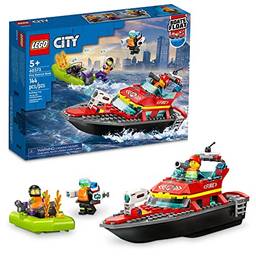 LEGO City Barco de Resgate dos Bombeiros 60373 (144 Peças); Conjunto de Construção