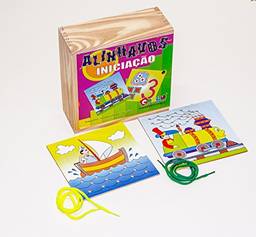 Carlu Brinquedos - Alinhavos Iniciação Jogo para Estimular Habilidades Motoras, 4+ Anos, 10 Bases Perfuradas, Multicolorido, 1058