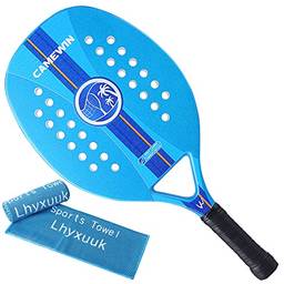 Lhyxuuk Raquete De Beach Tennis Tecnológica Fibra Carbon Profissional (Azul)
