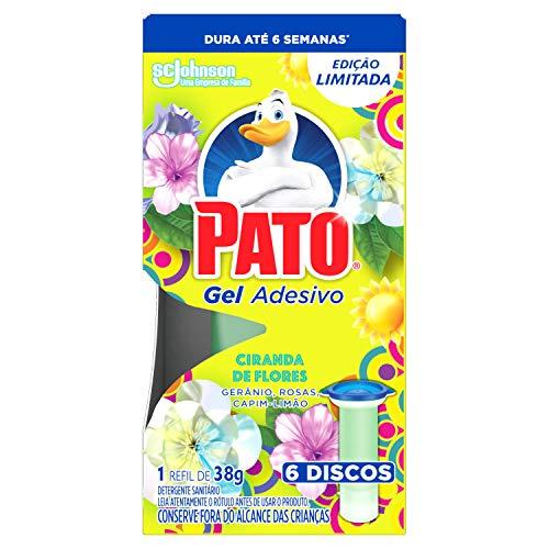 Desodorizador Sanitário Pato Gel Adesivo Refil Ciranda de Flores Ed. Ltda 6 unidades, Pato