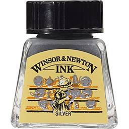 Winsor & Newton Drawing Inks Tinta para Desenho, Prata (Silver), 14 ml