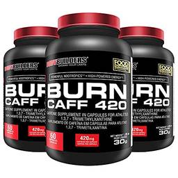 Kit 3x Cafeína Burn Caff 420mg 60 Cáps - Bodybuilders