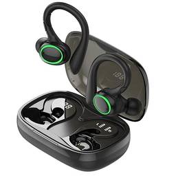 Fone De Ouvido Bluetooth 4Leader Gamer Com Ganchos Para Orelha Esportivo Microfone Sem Fio À Prova D’água Baixa Latência Carregador Rápido
