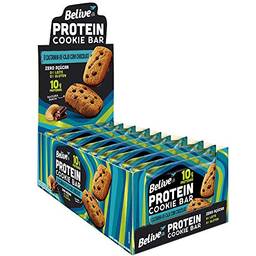 Cookie Bar Protein Castanha de Caju com Chocolate Sem Açúcar Sem Glúten Sem Lactose Belive 40g Display com 10 unidades