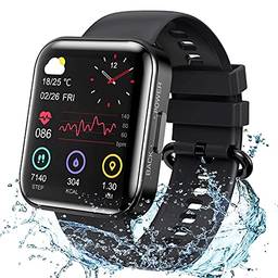 KOSPET Smartwatch Magic 3 para homens, 1,7 polegadas 3D curvado, tela sensível ao toque, 20 modos esportivos, teste real de oxigênio no sangue, monitoramento de frequência cardíaca e sono, relógio IP68 à prova d'água, preto