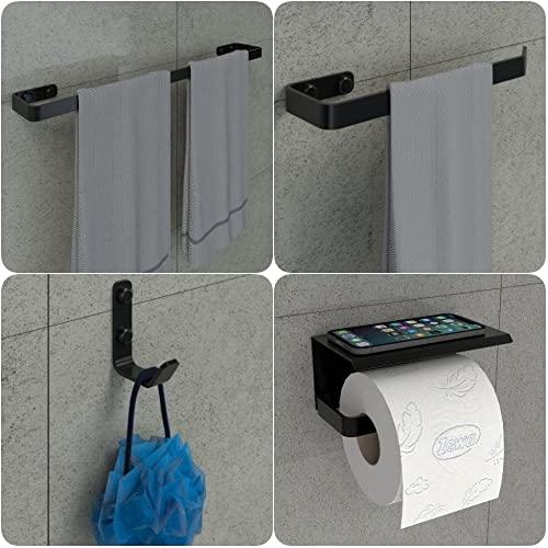 Kit Acessórios Para Banheiro Preto Fosco 4 Peças MAX