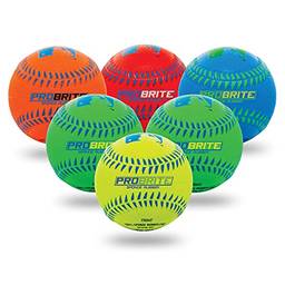 Franklin Sports - Pro Brite – Bola de borracha neon – MLB – Bola juvenil – Beisebol + Softball – Uso interno e externo