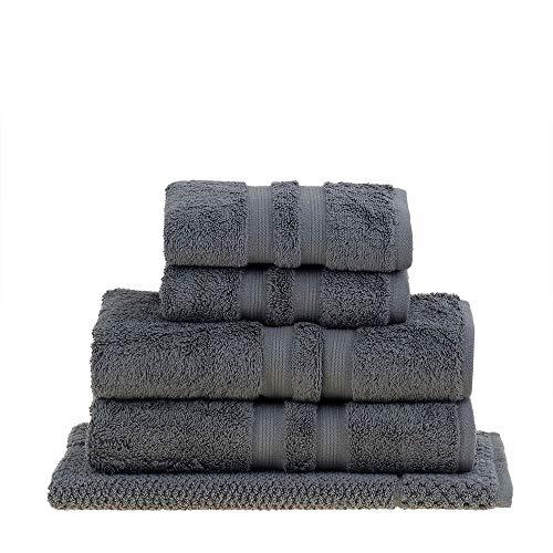 jogo de toalhas de banho buddemeyer 5 peças algodão egípcio cinza