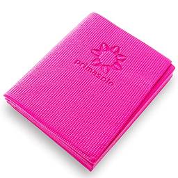 Primasole Tapete dobrável de pilates para ioga dobrável fácil de transportar para a aula Beach Park Travel Picnics 4 mm de espessura rosa azaleia vermelho cor PSS91NH027A