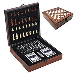 Tabuleiro de Xadrez,KKcare Xadrez 4 em 1 jogo de tabuleiro de xadrez para crianças adultos para jogar cartas de xadrez dados pontilhados