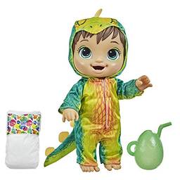 Baby Alive Bebessauro Morena, Bebê Estegossauro - Boneca que Bebe e faz xixi - F0934 - Hasbro