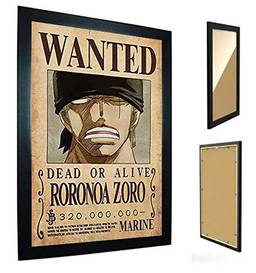 Quadro com Moldura One Piece - Cartaz de Procurado Zoro