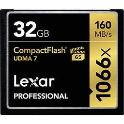 Lexar LCF32GCRBNA1066, Cartão Lexar Professional 1066x 32GB VPG-65 CompactFlash (até 160 MB/s de leitura) com Resgate de Imagem Grátis 5 Software