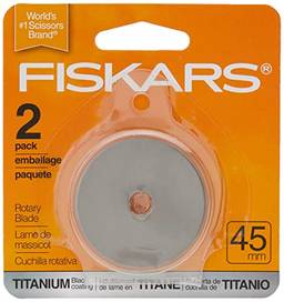 Fiskars 158290-1001 Lâminas de substituição de cortador rotativo de titânio, 45 mm, pacote com 2