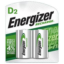 Energizer Rechargeable D Batteries, NiMH, 2500 mAh, 2 count (NH50BP-2) Green and Silver