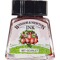 Winsor & Newton Drawing Inks Tinta para Desenho, Vermelho (Scarlet), 14 ml