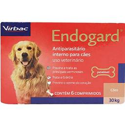 Vermífugo Virbac Endogard para Cães até 30 Kg - 6 comprimidos