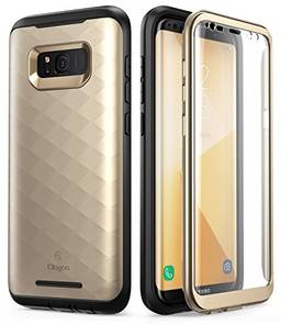 Clayco Série Hera, Capa Protetora para Samsung Galaxy S8, Versão Atualizada, Capa Rígida de Corpo Inteiro, com Protetor de Tela (Ouro)