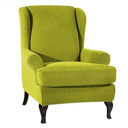 Aibecy Sofá Covers Wing Chair Elástico Tecido Stretch Sofá Cobertura Poliéster Spandex Protetor de Móveis (Verde)