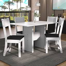 Conjunto Sala de Jantar Mesa 108 cm com 4 cadeiras Siena Multimóveis Ex1000 Branco