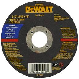 DEWALT Disco de Corte Metal Inox de 4.1/2 Pol. x 1,6mm x 7/8 Pol. (114mm x 1,6mm x 22mm) DW44800