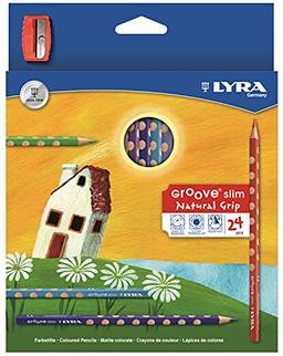Lápis de Cor Lyra Groove Slim com 24 Cores e com Apontador