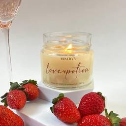 Vela Aromática perfumada aroma de Champagne e Morango Presente Dia dos Namorados 145g - MINERVA CANDLES
