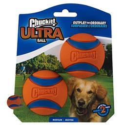 Bola Chuckit Ultra Ball 2Un M para Cães Chuckit para Cães, Laranja, Medio