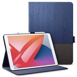 ESR iPad 8 Case 2020 iPad 10.2 Case 2019 PU Leather Notebook Type [Auto Sleep / Wake] [Com porta-lápis] [Design da capa do livro] [Suporte de ângulo ajustável] Capa de suporte folio Urban Premium para iPad de 10,2 polegadas (2020/2019) [ Azul marinho)