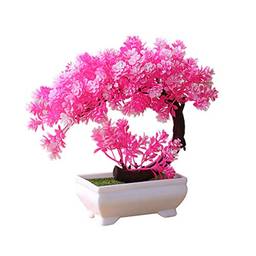 Heaven2017 Imitação de Vasos de Bonsai Árvore Artificial Plantas Decoração de Casa Rosa