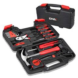 DNA MOTORING Kit de ferramentas portátil vermelho 39 peças caixa de ferramentas manuais domésticas reparo geral alicate de fenda martelo hexagonal (TOOLS-0006)