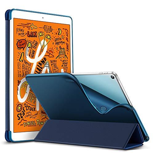 ESR Rebound Slim Case para iPad Mini 5 com tampa traseira flexível de TPU, capa inteligente com função de desligamento automático, tela e função de gravação para iPad Mini 2019 de 7,9 '', azul marinho